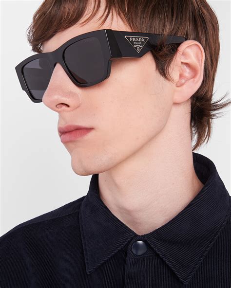 prada sunglasses men triangle logo